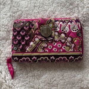 Vera Bradley Pink, Green, and Brown Wallet